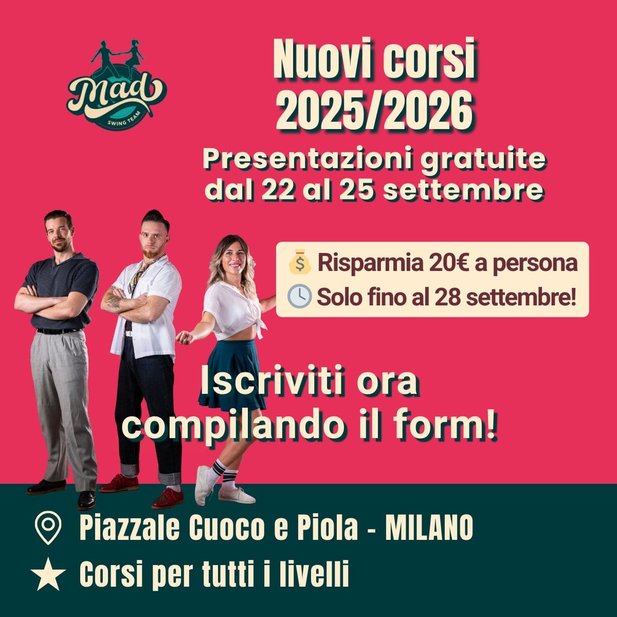 Nuovi corsi swing milano 2025/2026